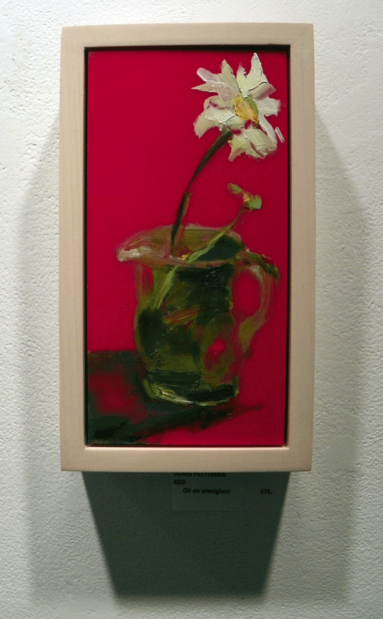 Doris Peltzman, Red, oil on plexiglass, Artists' House Gallery